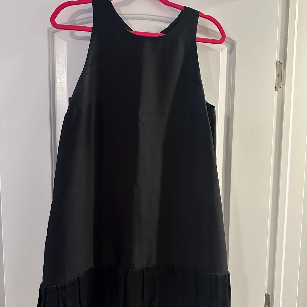 Leifsdottir Black Silk and Cotton Mini Dress